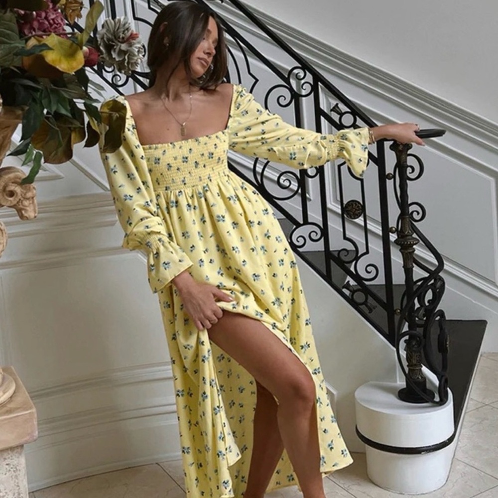 WeWoreWhat Floral Shirred Empire Dress